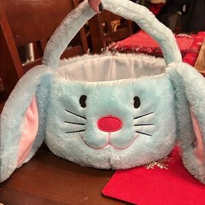 Blue Bunny Plush Basket